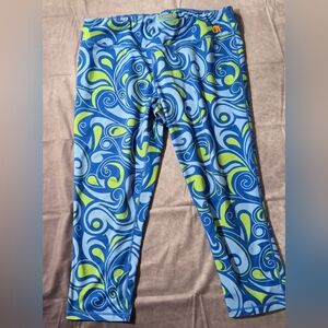 Loudmouth Ladies L/XL Yoga Pullup Golf Pants Colorful Spandex Paisley EUC